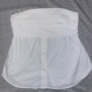 ZARA- White Button Down Tube Top